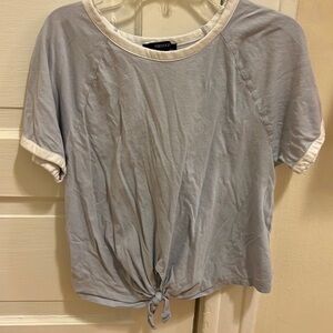 Forever 21 Soft Blue Tie-Front Tee